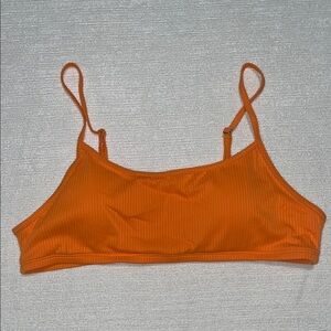 Halara Orange Ribbed Bikini Top